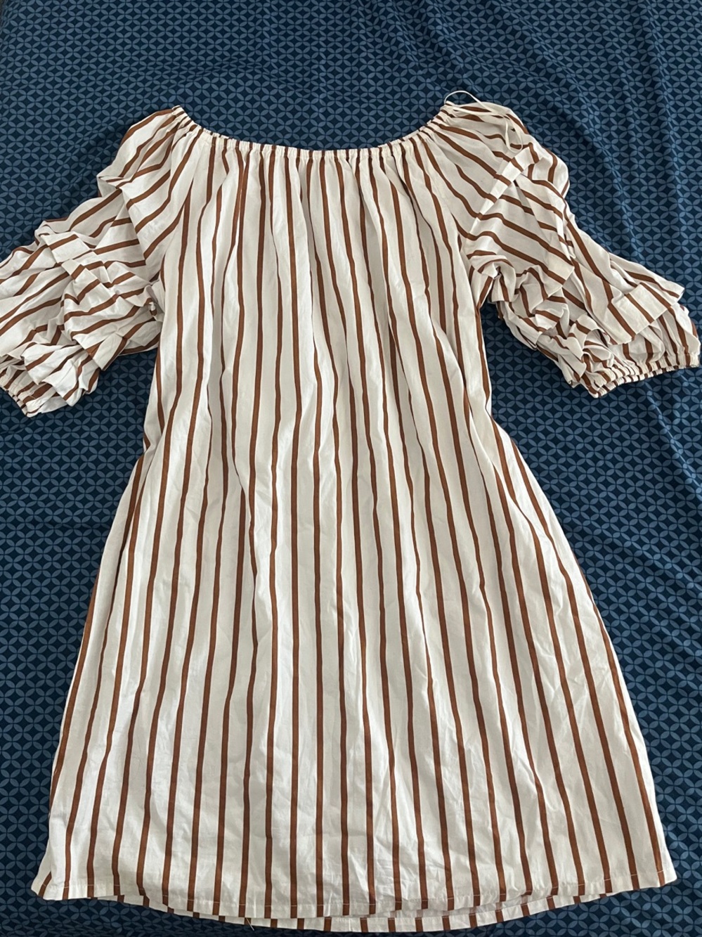 Off shoulder striped dress